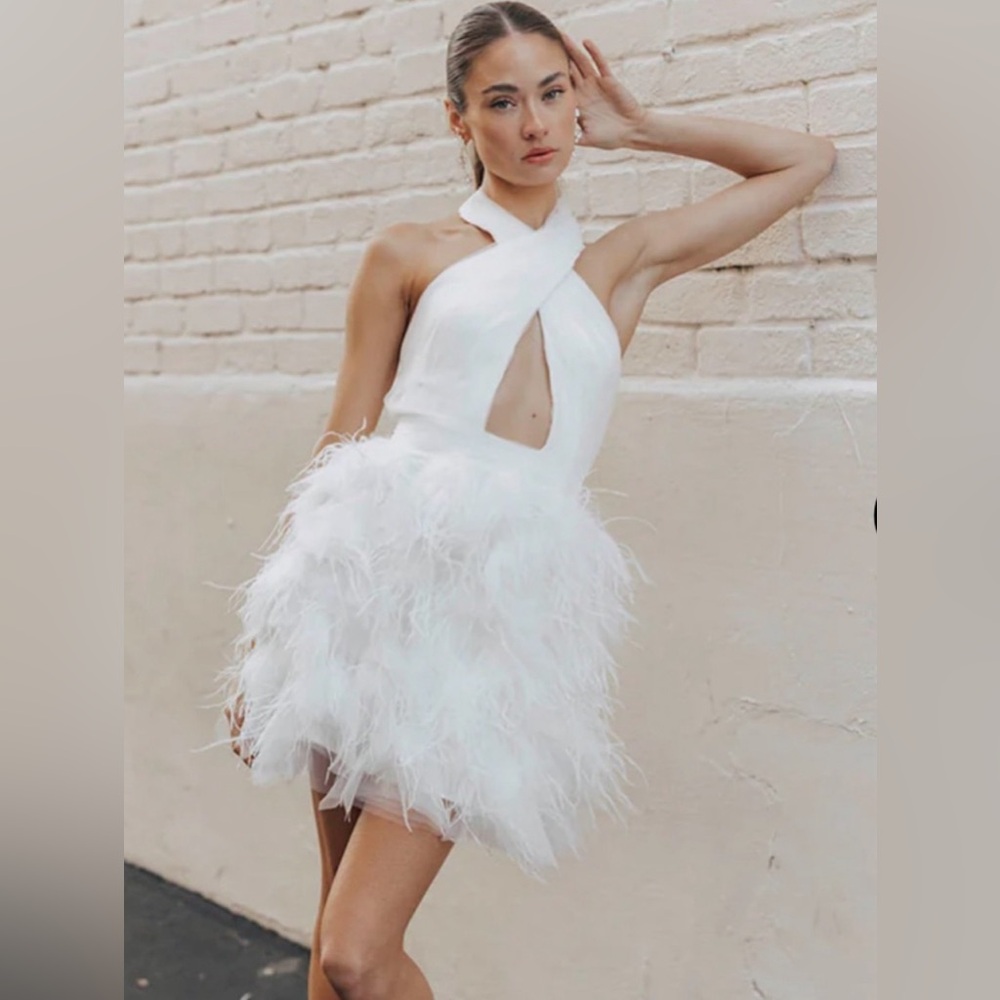 Untamed Petals feathered dress